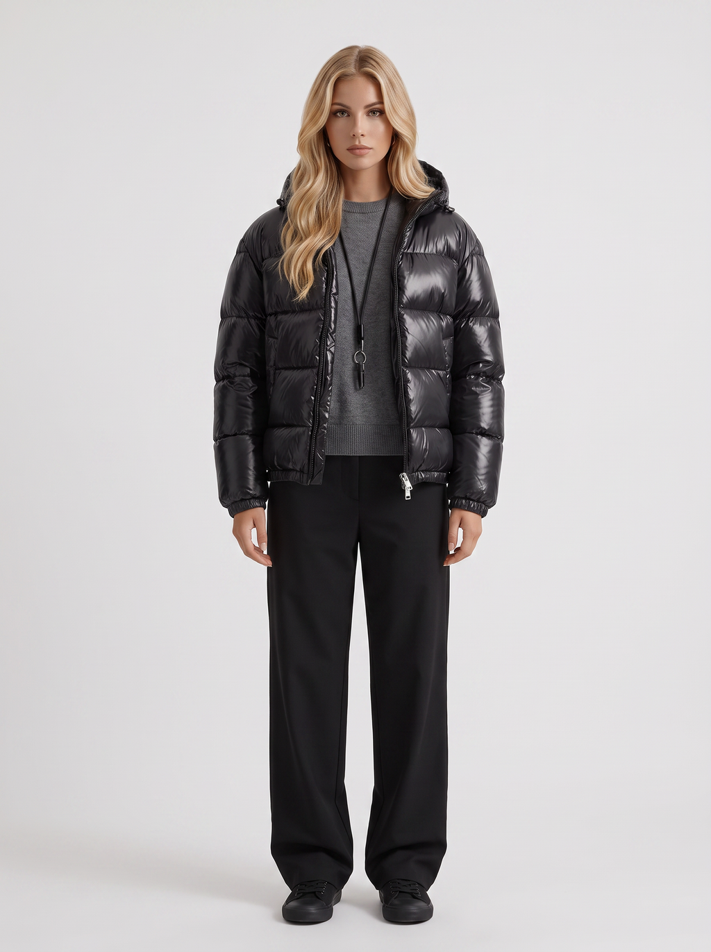 Damen Hoodie-Jacke mit gepolsterter Passform - J&B - 7 - Atelier-Zofia