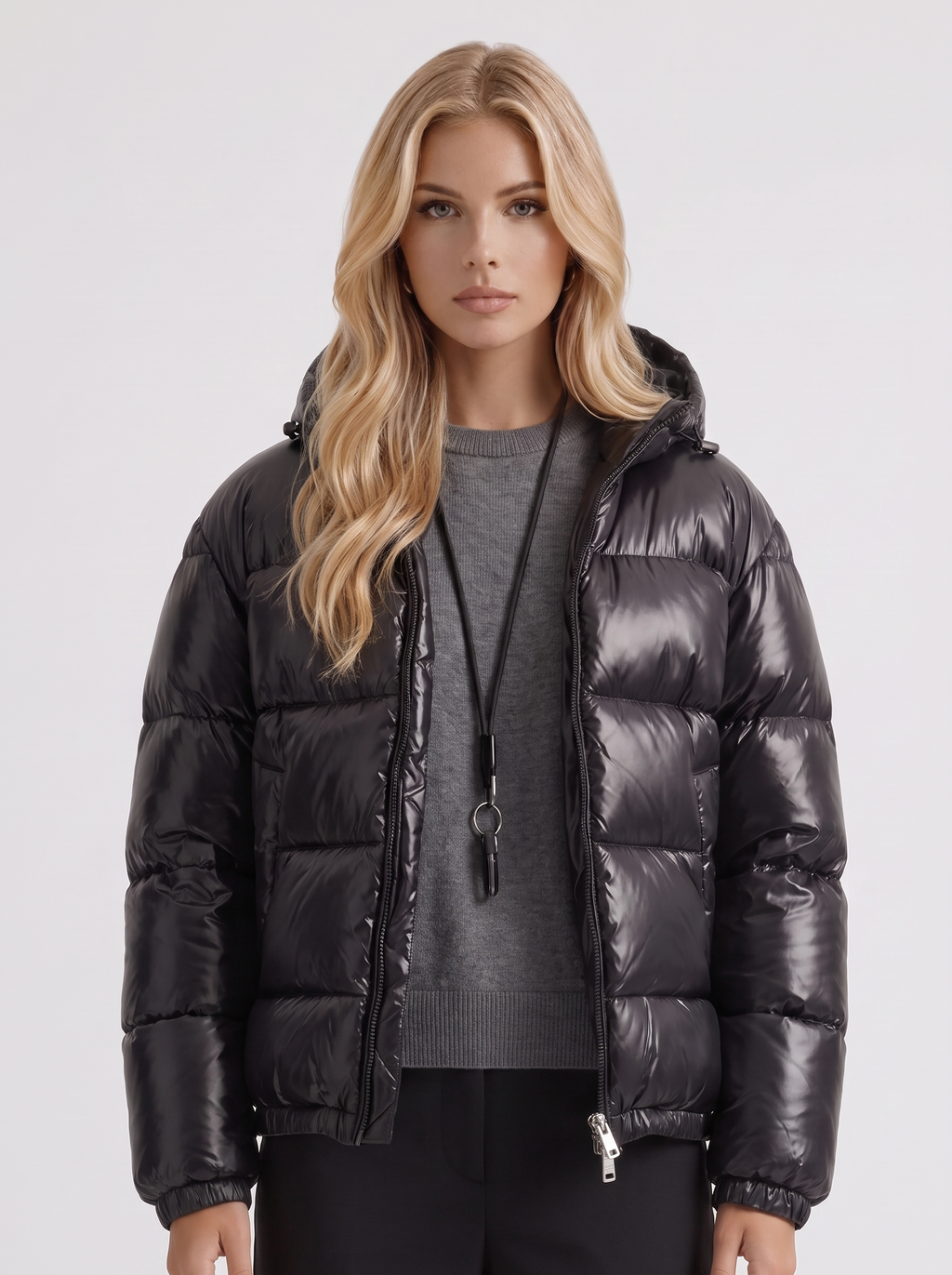 Damen Hoodie-Jacke mit gepolsterter Passform - J&B - 8 - Atelier-Zofia