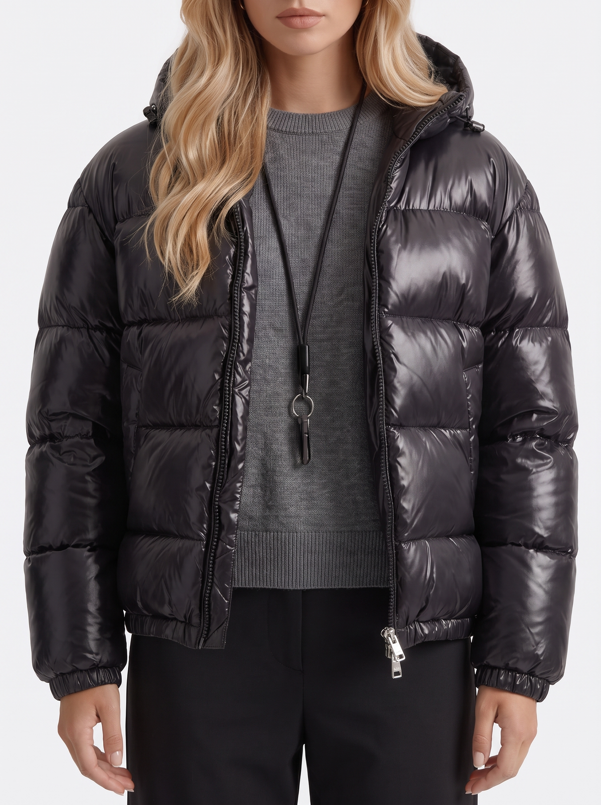 Damen Hoodie-Jacke mit gepolsterter Passform - J&B - 12 - Atelier-Zofia