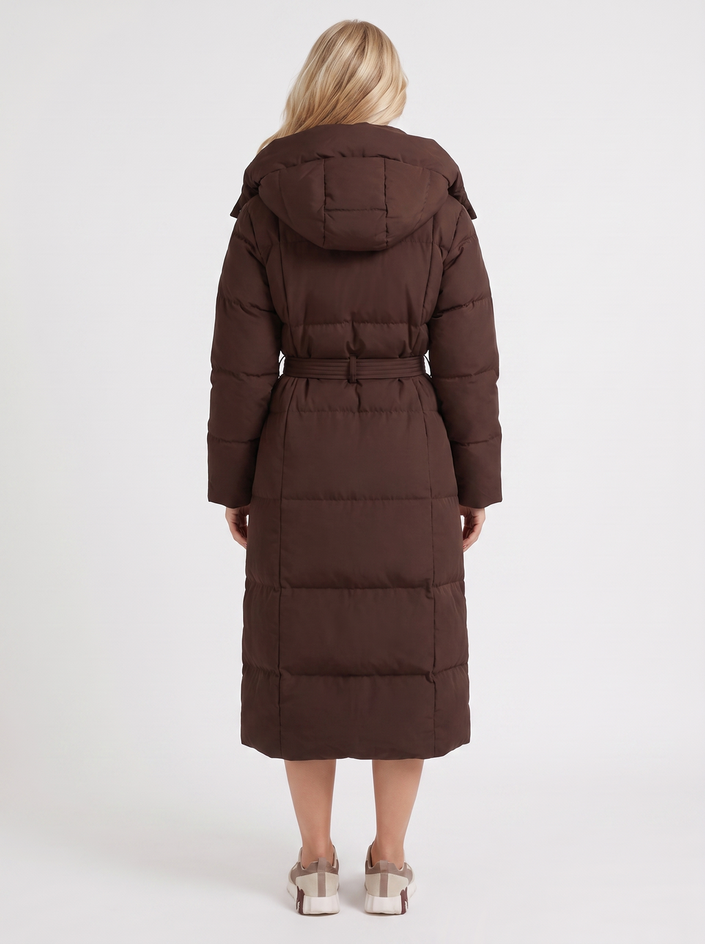 Wintermantel Damen schwarz lang mit Kapuze und Reißverschluss - 11 - Atelier-Zofia