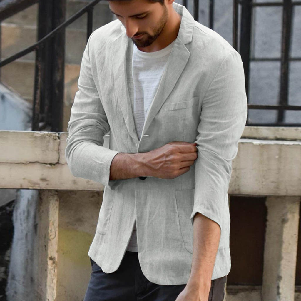 Blazer Herren schwarz tailliert mit Ein-Knopf-Verschluss - 2 - Atelier-Zofia