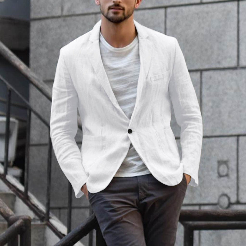Blazer Herren schwarz tailliert mit Ein-Knopf-Verschluss - 4 - Atelier-Zofia