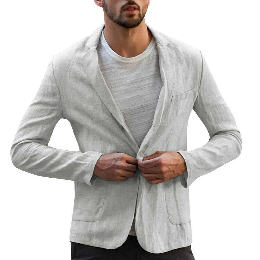 Blazer Herren schwarz tailliert mit Ein-Knopf-Verschluss - 6 - Atelier-Zofia