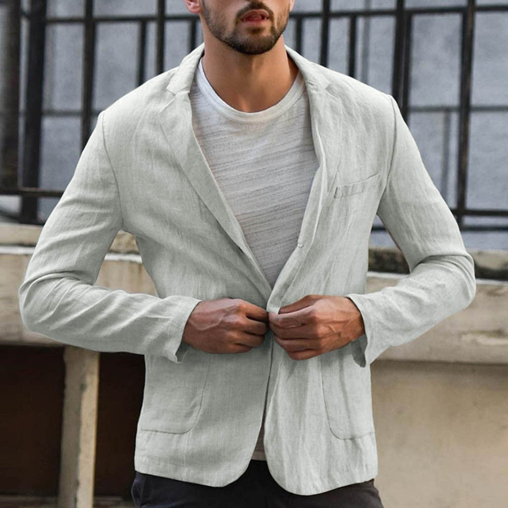 Blazer Herren schwarz tailliert mit Ein-Knopf-Verschluss - 7 - Atelier-Zofia