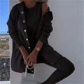Outfit Damen lila figurbetont mit Kapuzenjacke und Leggings - 5 - Atelier-Zofia