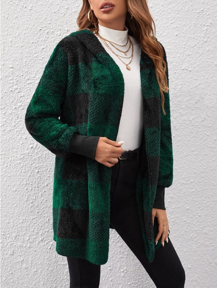 Jacket Damen rot mit Kapuze und lässigem Schnitt - 2 - Atelier-Zofia