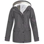 Damenjacke rot tailliert mit Kapuze und weichem Innenfutter - 3 - Atelier-Zofia