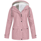 Damenjacke rot tailliert mit Kapuze und weichem Innenfutter - 4 - Atelier-Zofia