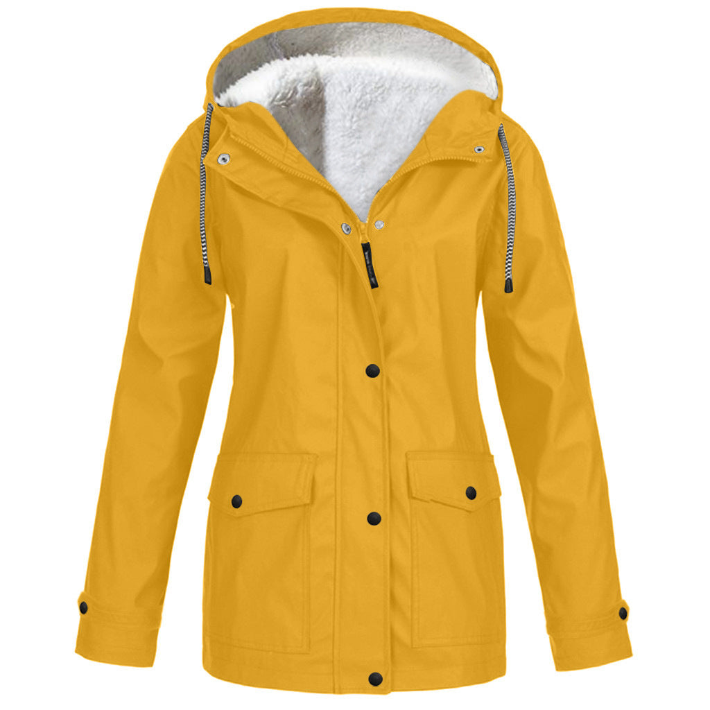 Damenjacke rot tailliert mit Kapuze und weichem Innenfutter - 6 - Atelier-Zofia