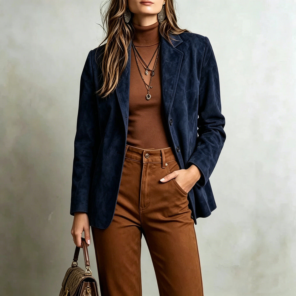 Blazer Damen rot tailliert mit Reverskragen - 1 - Atelier-Zofia