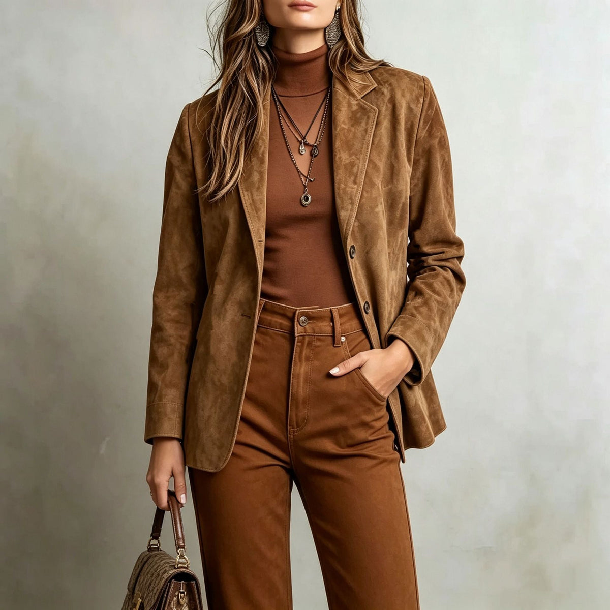 Blazer Damen rot tailliert mit Reverskragen - 2 - Atelier-Zofia