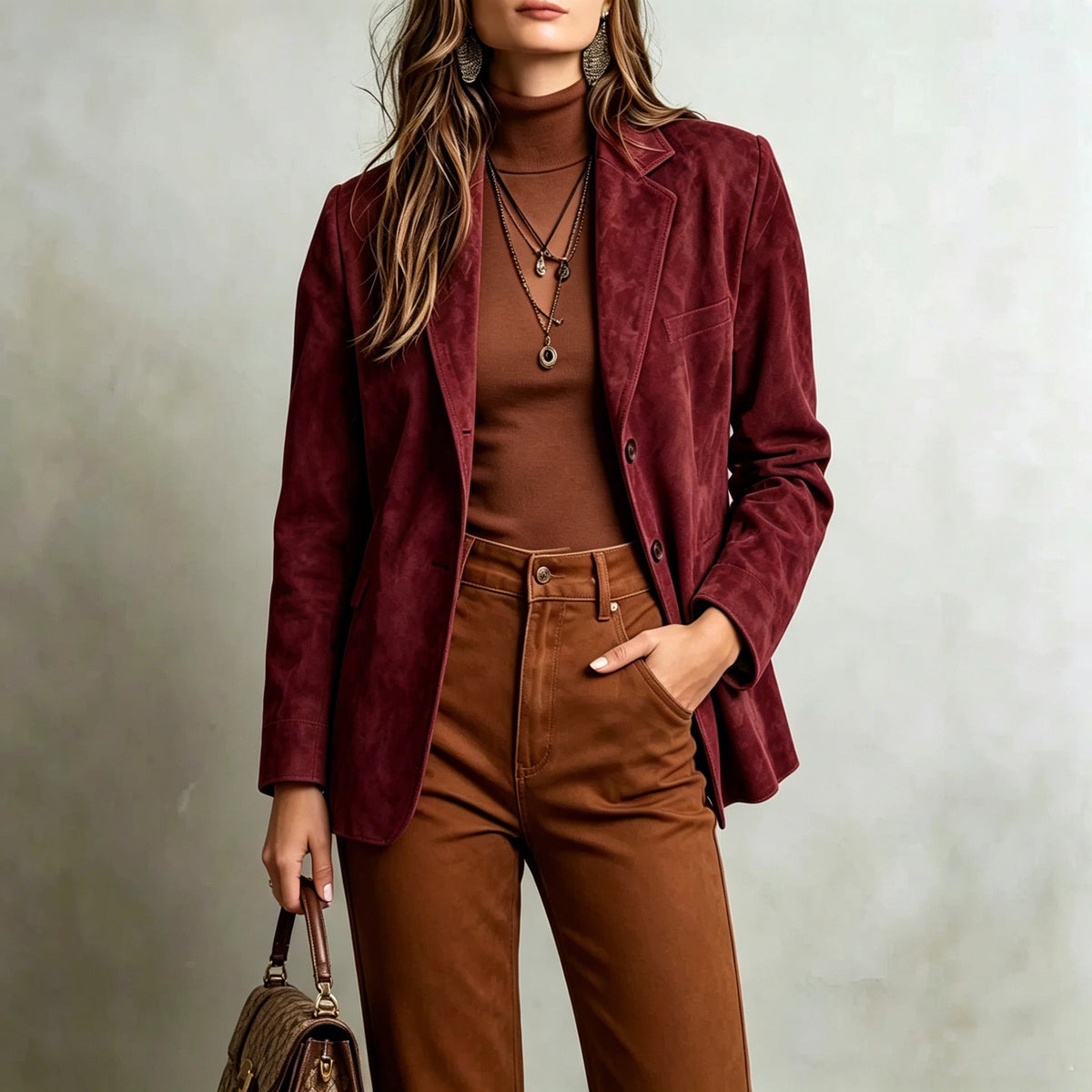 Blazer Damen rot tailliert mit Reverskragen - 3 - Atelier-Zofia