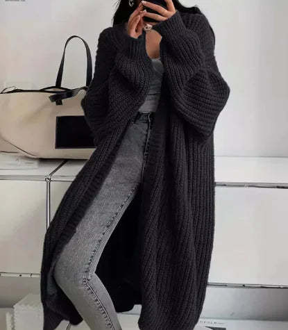 Cardigan Damen rot weit mit praktischen Taschen - 5 - Atelier-Zofia