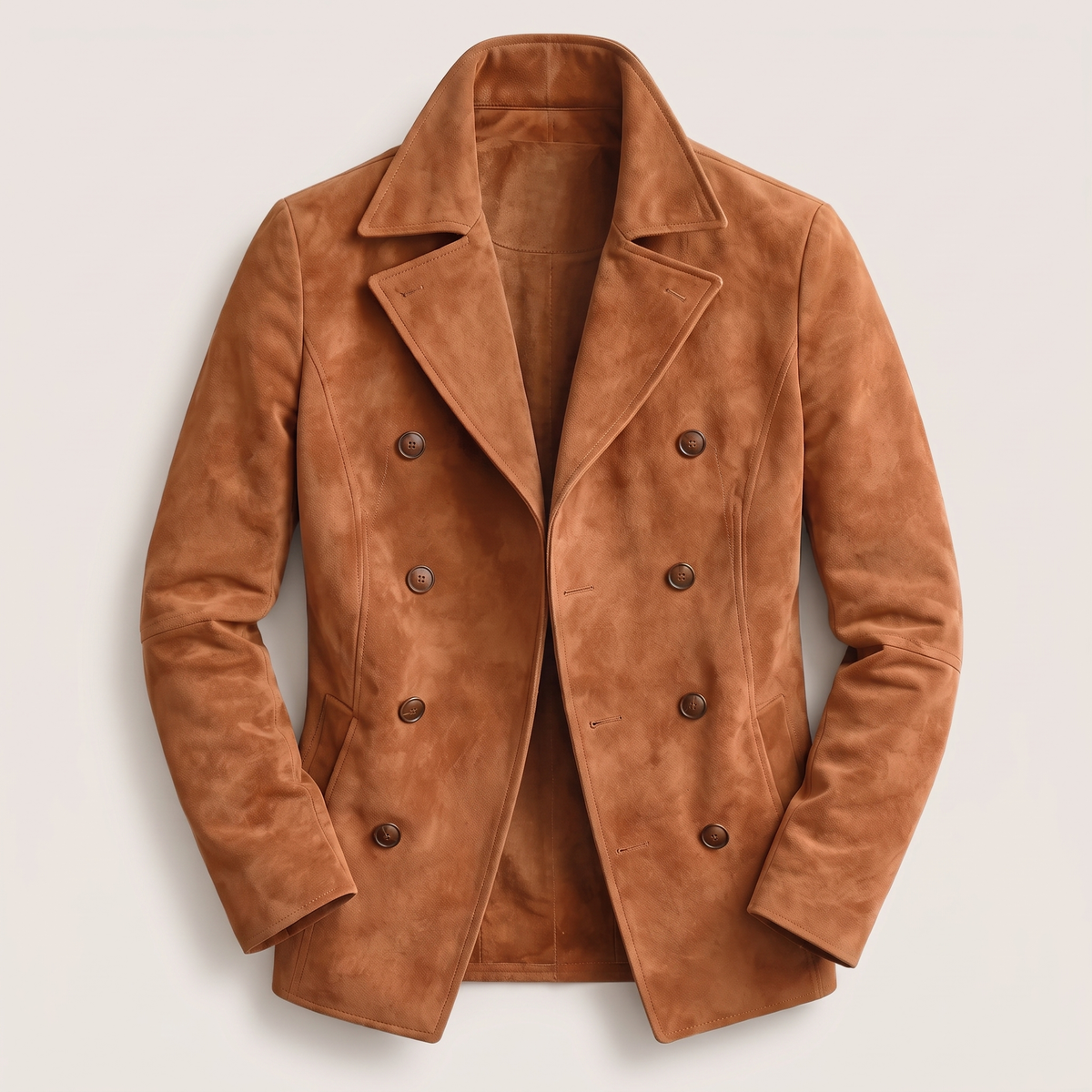 Jacke Herren braun tailliert mit doppelter Knopfzeile - 4 - Atelier-Zofia
