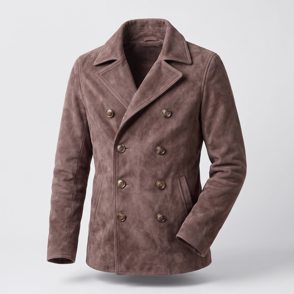 Jacke Herren braun tailliert mit doppelter Knopfzeile - 6 - Atelier-Zofia