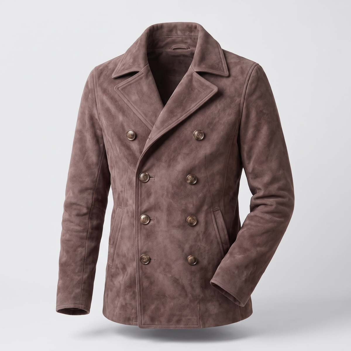 Jacke Herren braun tailliert mit doppelter Knopfzeile - 6 - Atelier-Zofia