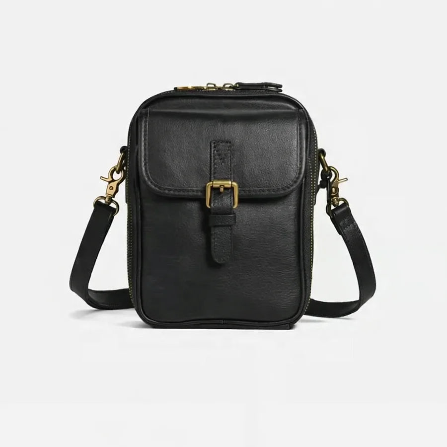 Crossbody-Tasche Damen schwarz kompaktes Design mit praktischem Verschluss - 3 - Atelier-Zofia