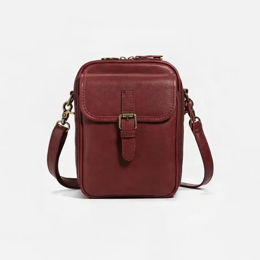 Crossbody-Tasche Damen schwarz kompaktes Design mit praktischem Verschluss - 4 - Atelier-Zofia