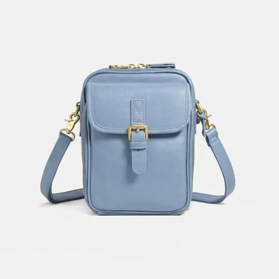 Crossbody-Tasche Damen schwarz kompaktes Design mit praktischem Verschluss - 5 - Atelier-Zofia