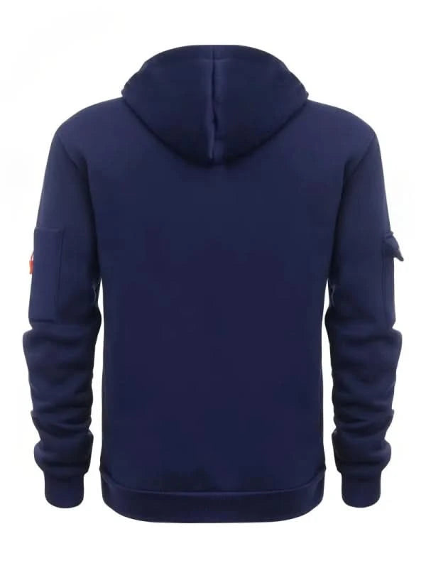 Hoodie Herren grau mit praktischen Taschen und Kapuze - 4 - Atelier-Zofia