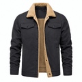 Herrenjacke schwarz tailliert mit Fleece-Futter und Taschen - 3 - Atelier-Zofia