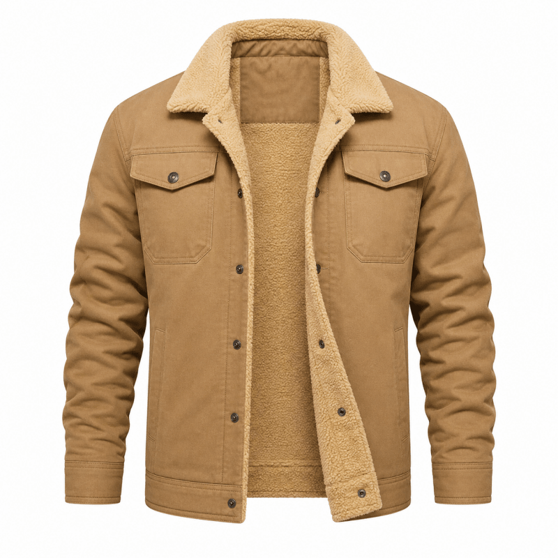 Herrenjacke schwarz tailliert mit Fleece-Futter und Taschen - 5 - Atelier-Zofia