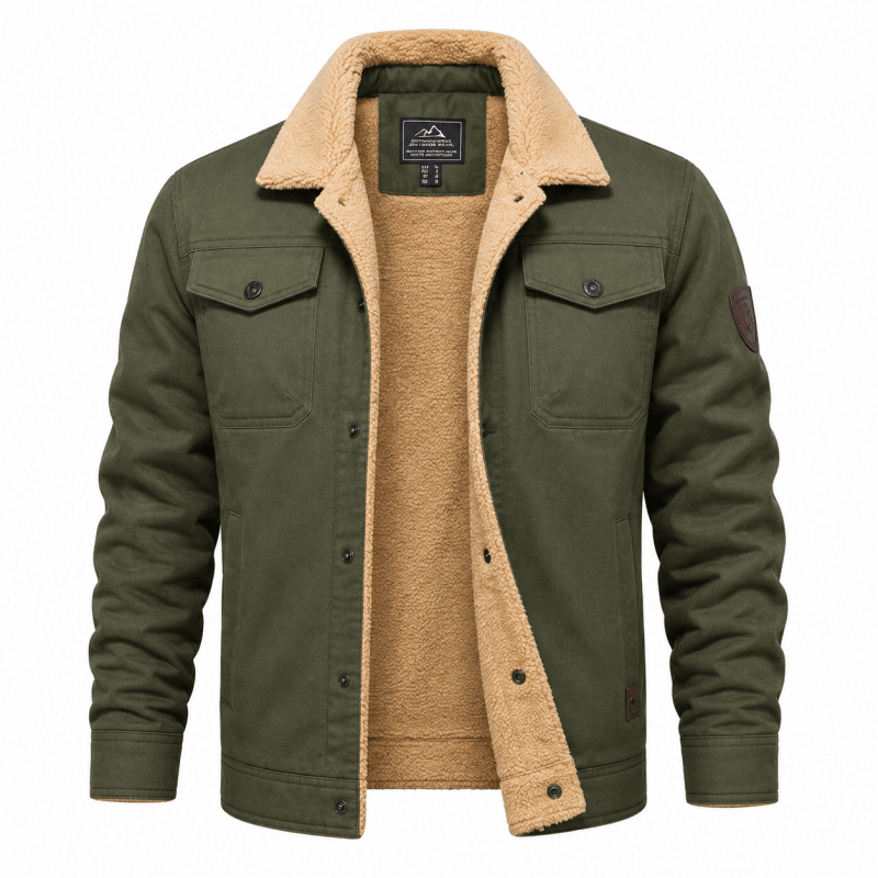 Herrenjacke schwarz tailliert mit Fleece-Futter und Taschen - 11 - Atelier-Zofia