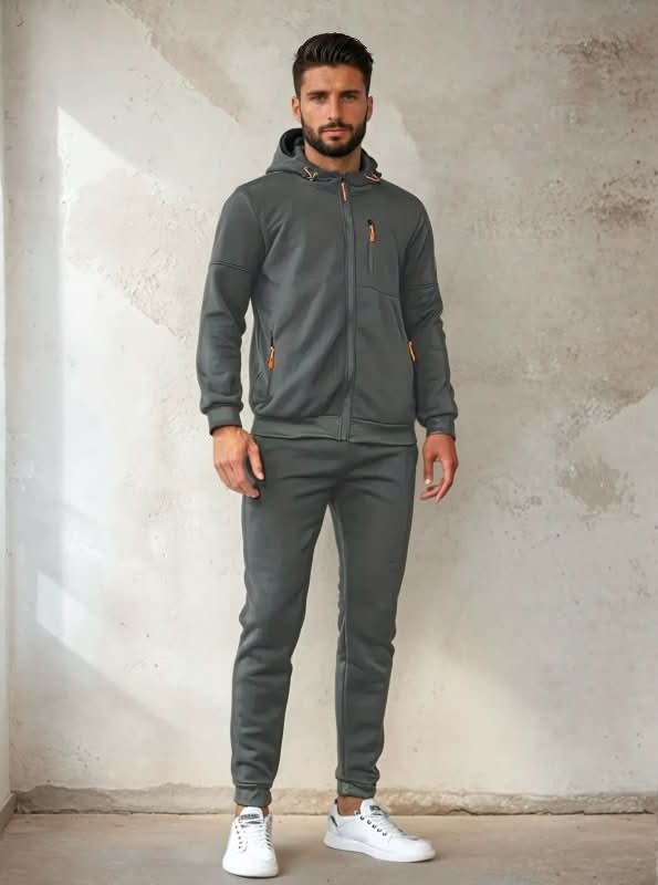 Hoodie Herren blau mit praktischen Taschen und Kapuze - 8 - Atelier-Zofia