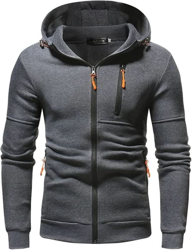 Hoodie Herren blau mit praktischen Taschen und Kapuze - 11 - Atelier-Zofia