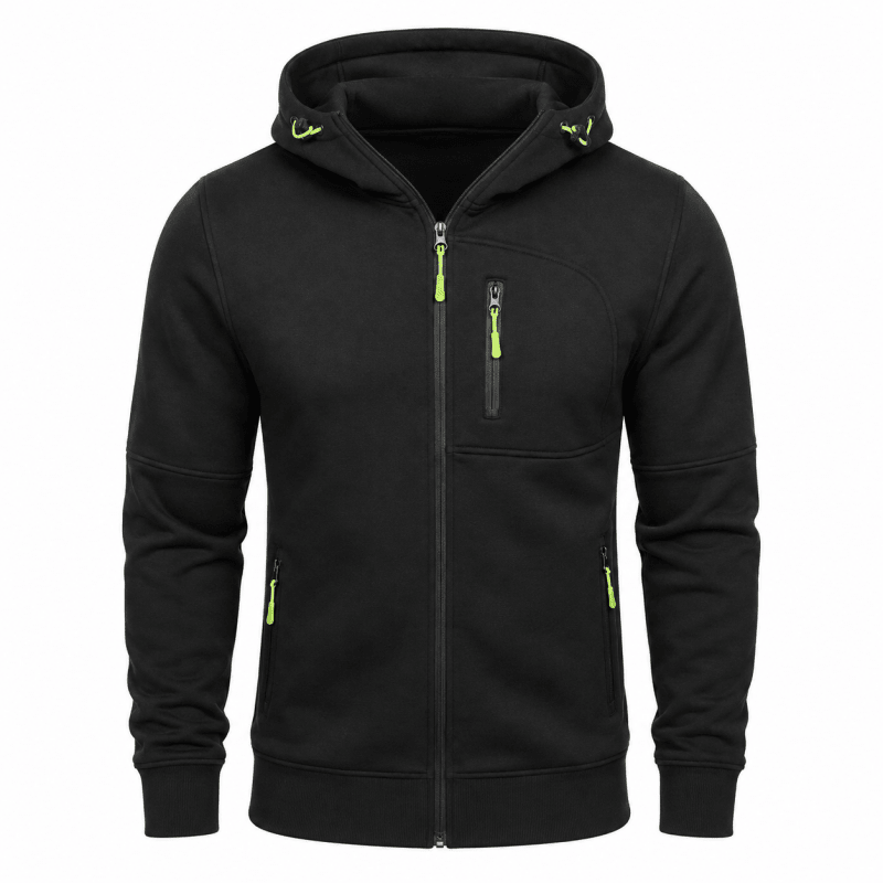 Hoodie Herren blau mit praktischen Taschen und Kapuze - 13 - Atelier-Zofia