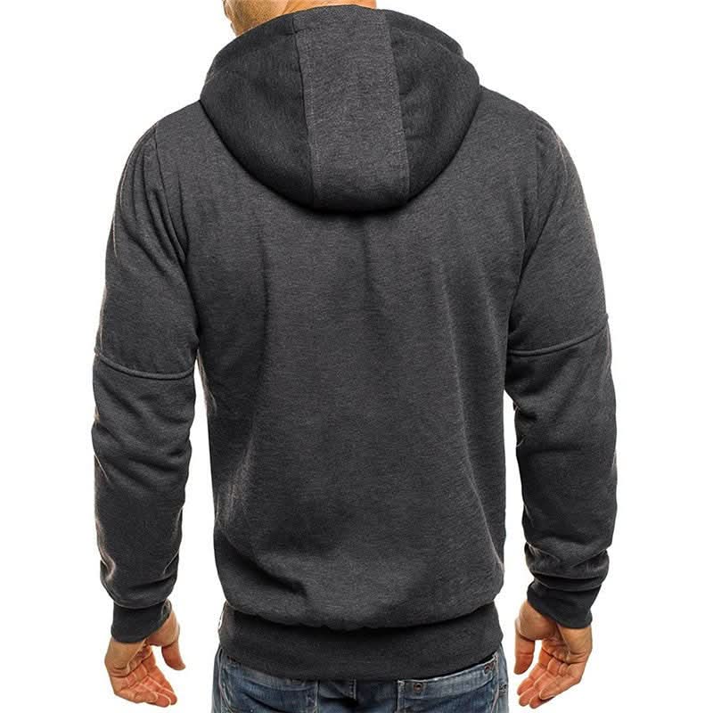 Hoodie Herren blau mit praktischen Taschen und Kapuze - 15 - Atelier-Zofia
