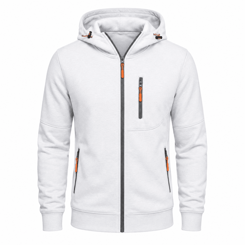 Hoodie Herren blau mit praktischen Taschen und Kapuze - 16 - Atelier-Zofia