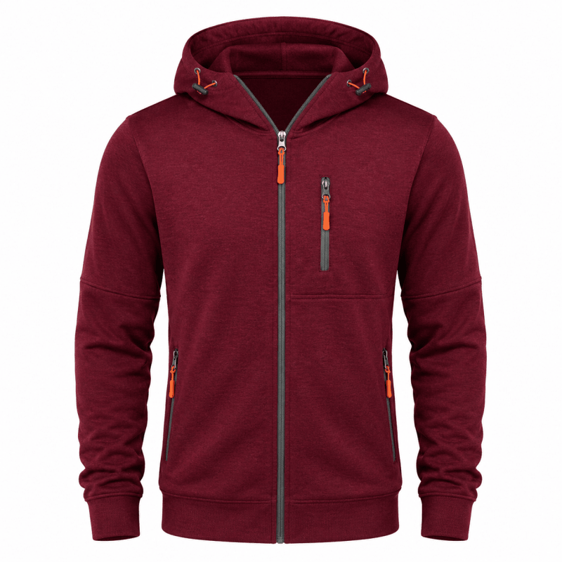 Hoodie Herren blau mit praktischen Taschen und Kapuze - 18 - Atelier-Zofia