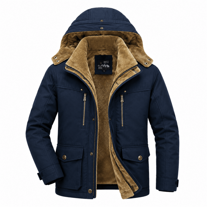 Jacke Herren grün tailliert mit Kapuze und praktischen Taschen - 6 - Atelier-Zofia