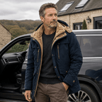 Jacke Herren grün tailliert mit Kapuze und praktischen Taschen - 8 - Atelier-Zofia