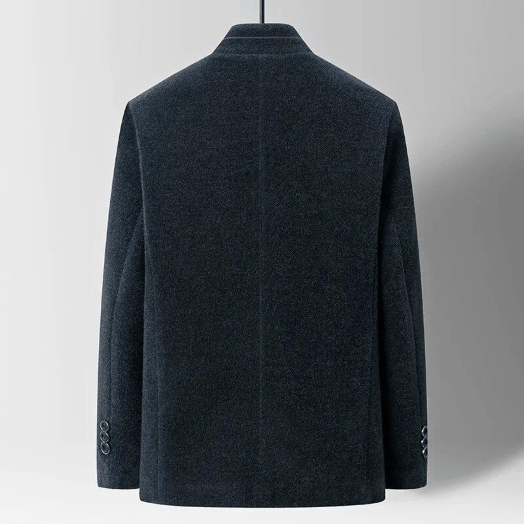 Jacke Damen grau tailliert mit Stehkragen und praktischen Taschen - 2 - Atelier-Zofia