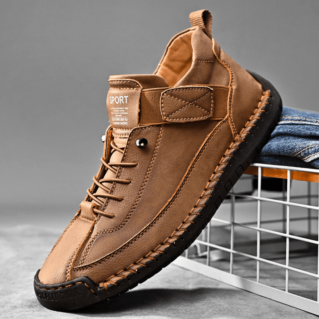 Casual Schuhe Herren schwarz mit Klettverschluss und Schnürung - 2 - Atelier-Zofia