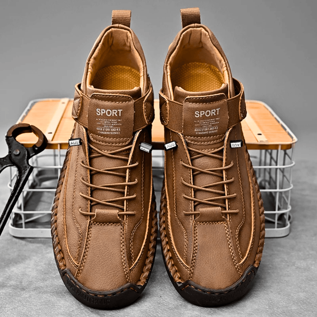 Casual Schuhe Herren schwarz mit Klettverschluss und Schnürung - 7 - Atelier-Zofia