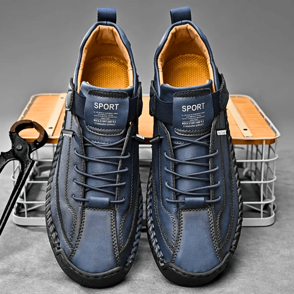 Casual Schuhe Herren schwarz mit Klettverschluss und Schnürung - 11 - Atelier-Zofia