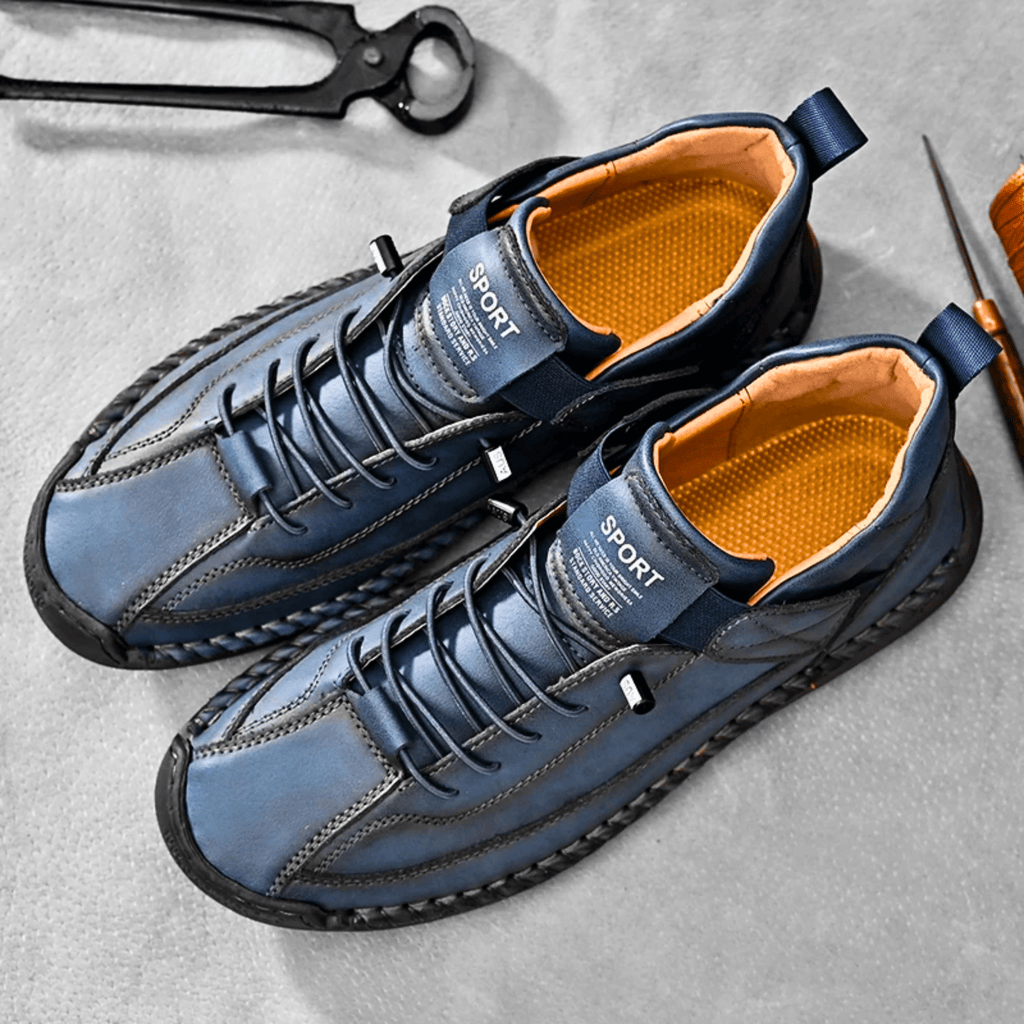 Casual Schuhe Herren schwarz mit Klettverschluss und Schnürung - 12 - Atelier-Zofia