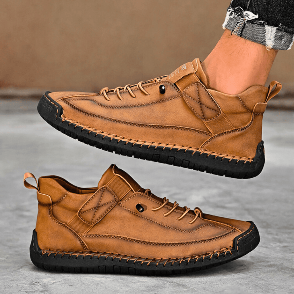 Casual Schuhe Herren schwarz mit Klettverschluss und Schnürung - 17 - Atelier-Zofia