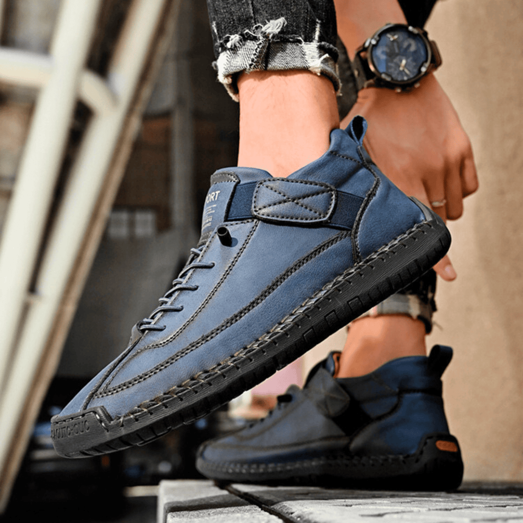Casual Schuhe Herren schwarz mit Klettverschluss und Schnürung - 25 - Atelier-Zofia