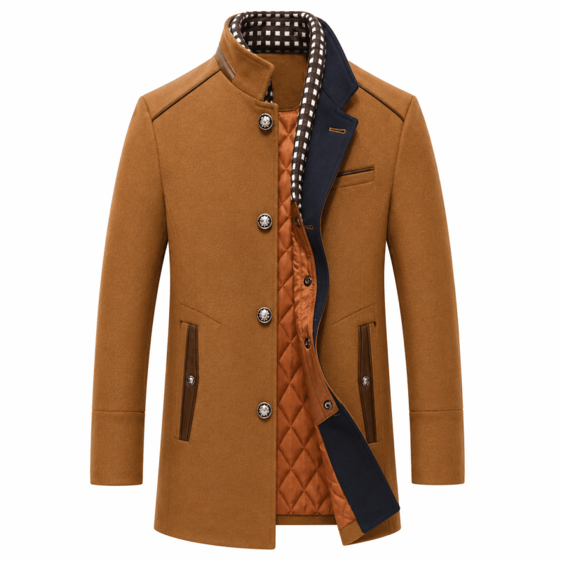 Jacket Herren blau tailliert mit abnehmbarem Kragen - 6 - Atelier-Zofia