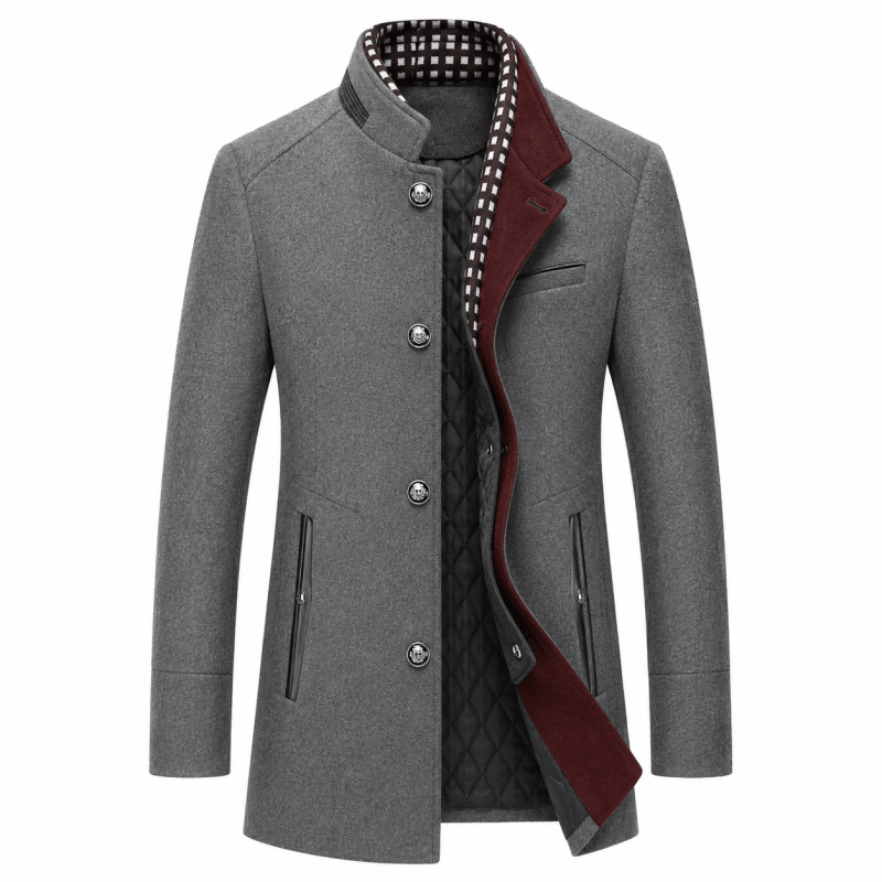 Jacket Herren blau tailliert mit abnehmbarem Kragen - 7 - Atelier-Zofia