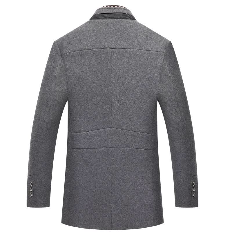 Jacket Herren blau tailliert mit abnehmbarem Kragen - 8 - Atelier-Zofia