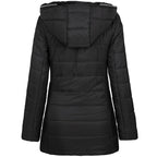 Jacke Damen schwarz tailliert mit Kapuze und Reißverschluss - 2 - Atelier-Zofia