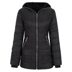 Jacke Damen schwarz tailliert mit Kapuze und Reißverschluss - 3 - Atelier-Zofia