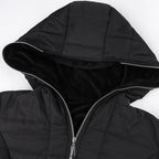 Jacke Damen schwarz tailliert mit Kapuze und Reißverschluss - 9 - Atelier-Zofia