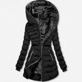 Jacke Damen schwarz tailliert mit Kapuze und Reißverschluss - 11 - Atelier-Zofia