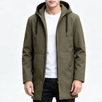 Jacket Herren schwarz tailliert mit Kapuze und langen Ärmeln - 9 - Atelier-Zofia